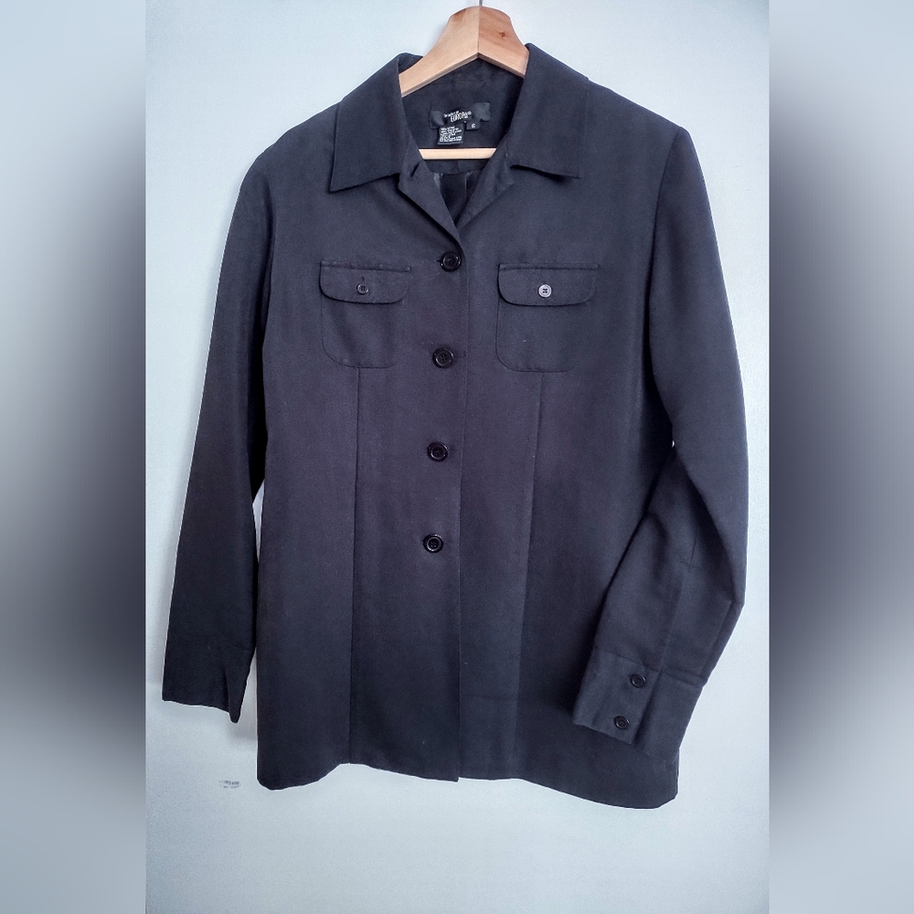 Boutique Europa Black Shirt Jacket EUC